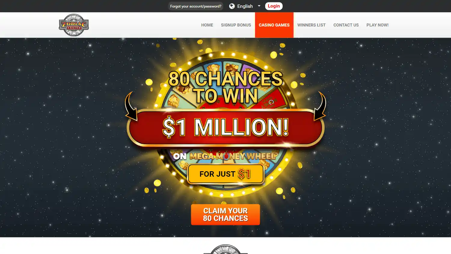 Zodiac Casino screenshot 2