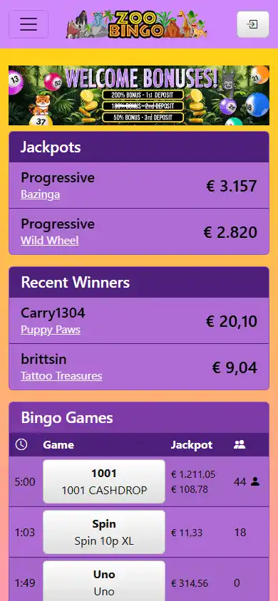 ZooBingo Casino screenshot 3
