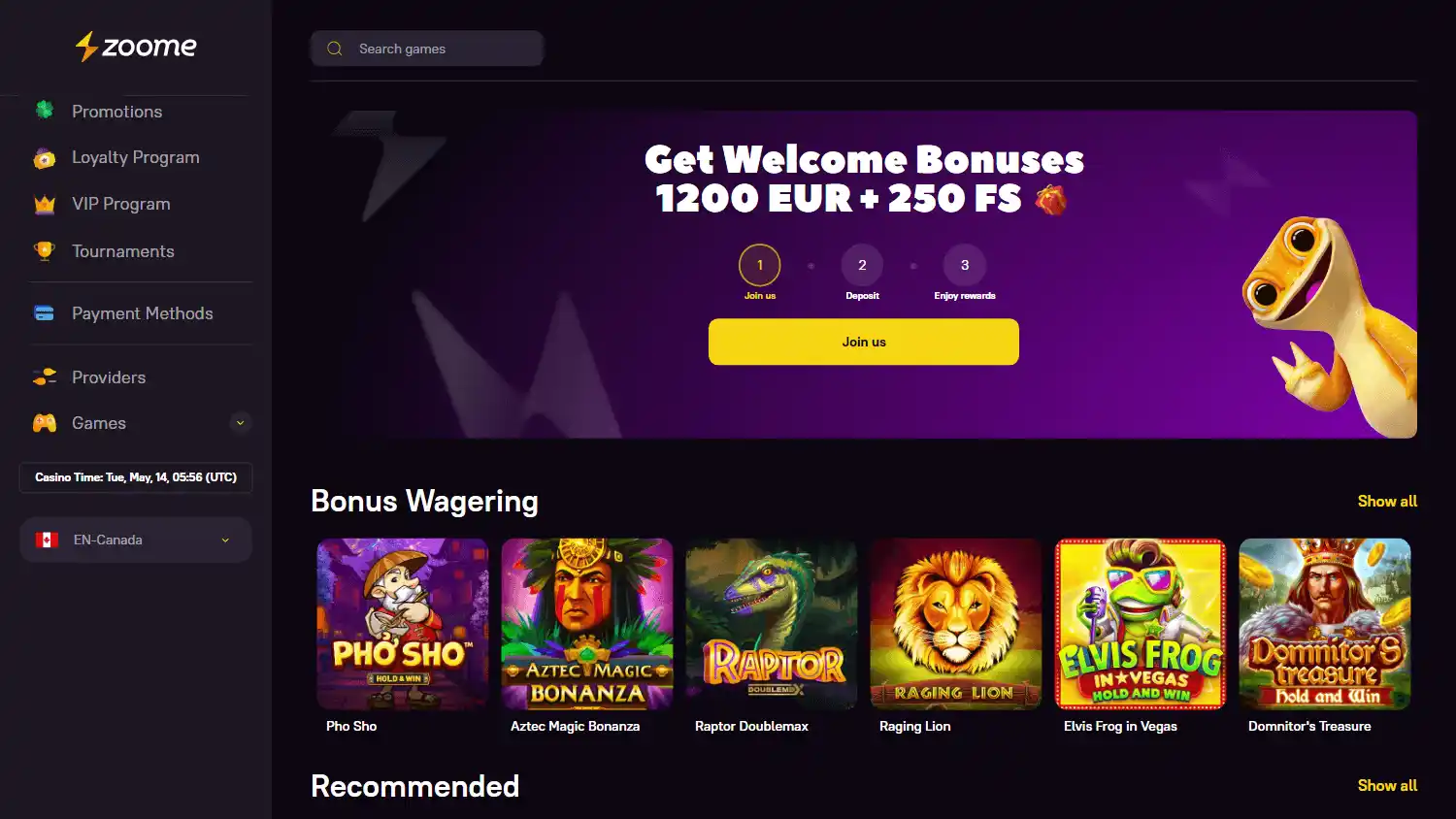 Zoome Casino screenshot 1