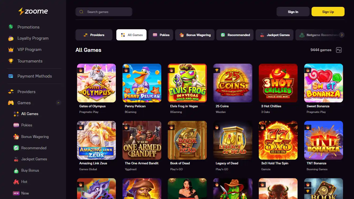 Zoome Casino screenshot 2