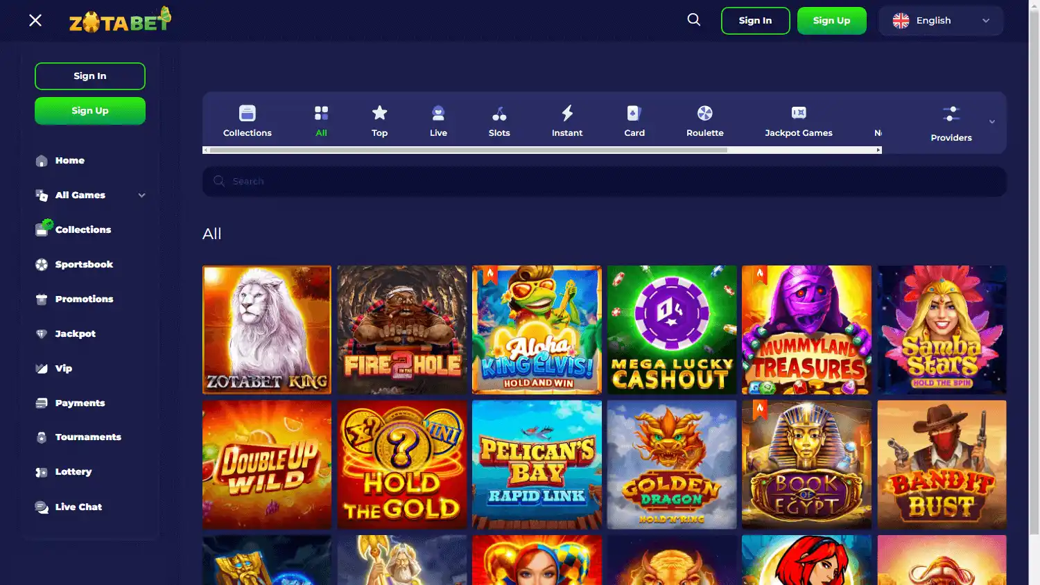 ZotaBet Casino screenshot 2