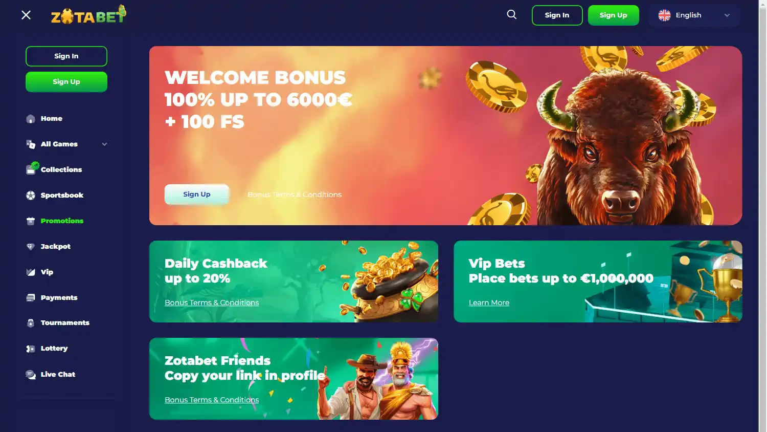 ZotaBet Casino screenshot 3